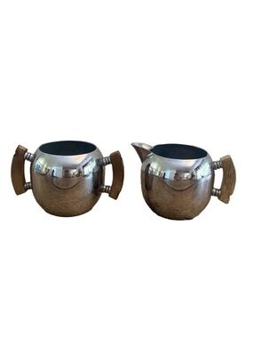Vintage Keystone Art Deco Creamer and Sugar Bowl Set